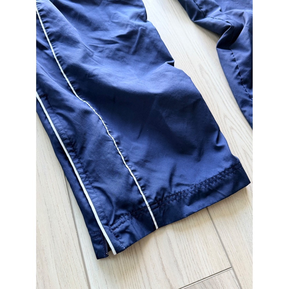 Vintage Nike Track Pants Mens XL Navy Blue White Piping Swoosh Nylon Joggers - Picture 4 of 4